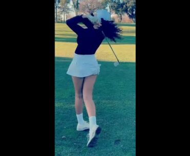 100 yds out . beauty ladies golfer ❤️❤️ #golf #shorts #golfgirl      | GOLF#SHORT