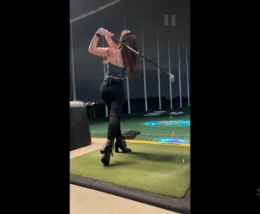 How far do you hit your driver? ❤️❤️ #golf #shorts #golfgirl      | GOLF#SHORT