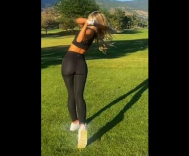 If you look really closely she’s playing golf ⛳️ ❤️❤️ #golf #shorts #golfgirl      | GOLF#SHORT