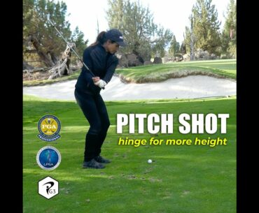 MORE PARS #shorts GOLF TIP: HINGE TO CREATE HEIGHT FOR PITCH SHOTS  (with soft landing)