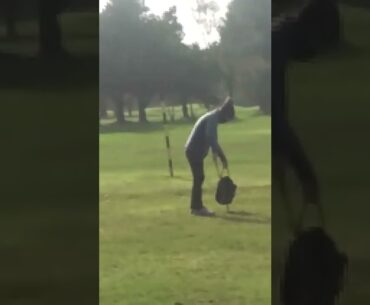 Funniest thing ever, lady golfer tries flicking up golf balls on the practise ground