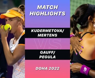 V. Kudermetova/A. Mertens vs C. Gauff/J. Pegula | Doha 2022 Doubles Final Highlights