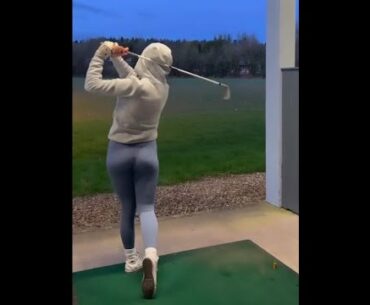 trying to figure out how to hit a draw  ❤️❤️  by @kim_oneill  #golf #shorts #golfgirl | GOLF#SHORT