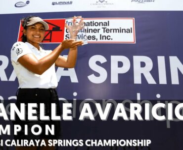 CHAMPION: Chanelle Avaricio | 2022 ICTSI Caliraya Springs Championship