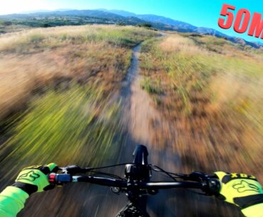 *FULL SPEED* TAKING MY ELECTRIC DIRTBIKE RIDING DOWNHILL TRAILS AND JUMPS!