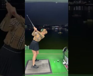 Hot Women Golfer 2022 | Women Golf Lessons | Women Golf Swing Slow Motion #golftip #shorts #golfcart