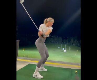 Practicing some new techniques tonight @blondeyy101 #golf #shorts #ladygolfers #hotshots #amazing