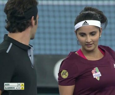 Roger Federer/Sania Mirza vs Bruno Soares/Daniela Hantuchova IPTL Delhi 2014 Full Match