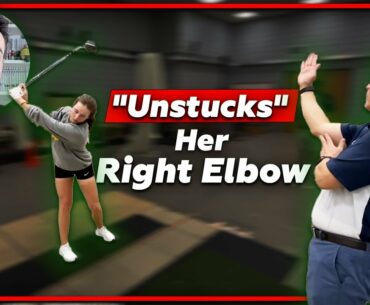Lady Pro Right Elbow STUCK (3D Swing Analysis With Unique Fix) (English #5)