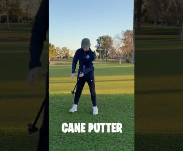 Using a Walking Cane as a Golf Putter!