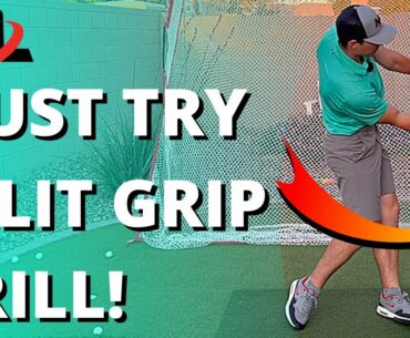 SPLIT GRIP Golf Swing Drill For Hip Rotation And Pure Impact (NEW Way)