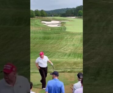 President Trump tees off at the LIV Golf Pro Am