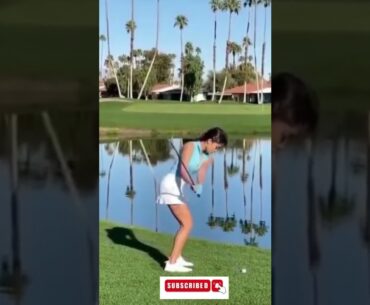 Skillful Asian Golf Babe Skip To The Green #shorts #golfbabe #golf
