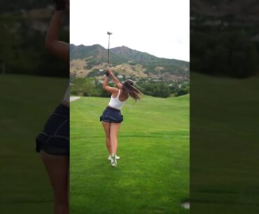 Hot women Golf swing slow motion | Golf swing basics | Hot ladies #golf #shorts #golfgirl