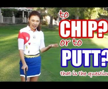 Should we chip or putt here? | Golf with Aimee