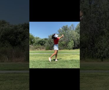 [Slow-mo] Aimee's effortless iron golf swing face on #Shorts