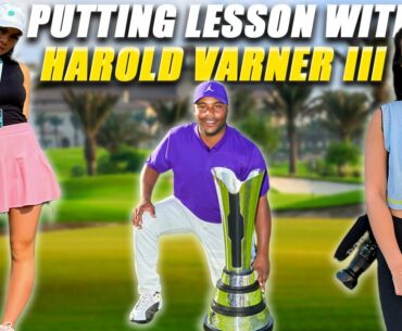 Putting Lesson with Harold Varner at Saudi International - SHEE GOLFS