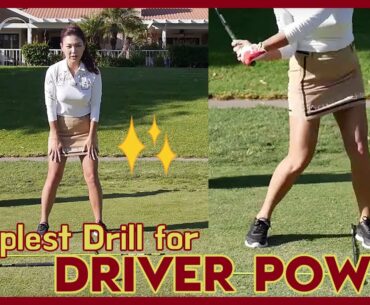 Driver Hip Turn & Power: Incredibly Simple Drill | Golf with Aimee