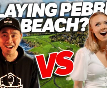 WE BET WHAT?! 1vs1 Match at Pebble Beach! | Virtual Reality Golf at The Golf Bar