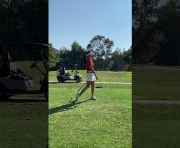 Aimee's effortless driver golf swing face on #Shorts