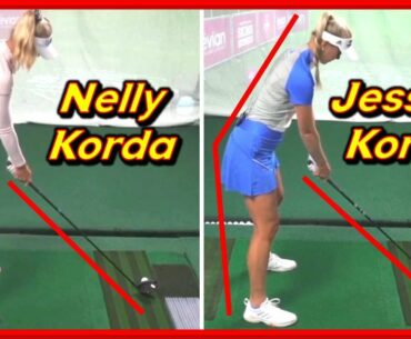 LPGA Queens "Nelly Korda & Jessica Korda" Beautiful Swing Motions with Screen Golf