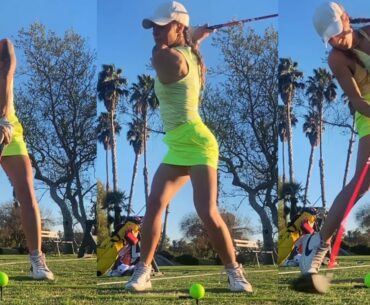 Tempo is key 🔑 @sarahansen_golf ❤️❤️   #golf #shorts #golfgirl      | GOLF#SHORT