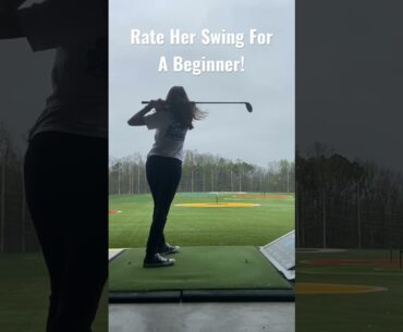 Rate Her Swing As A Beginner! #shorts #golfgirl #topgolf