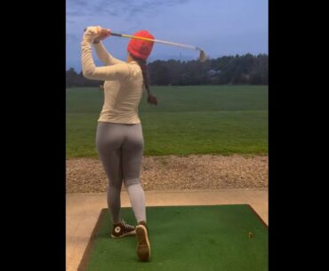 swing is getting unreal  ❤️❤️   #golf #shorts #golfgirl      | GOLF#SHORT