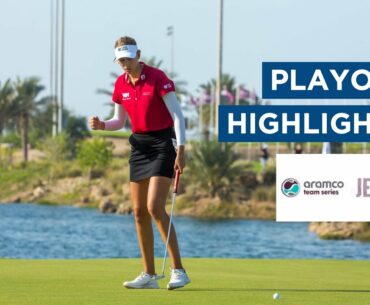 Every shot of the playoff between Chiara Noja and Charley Hull at Aramco Team Series - Jeddah