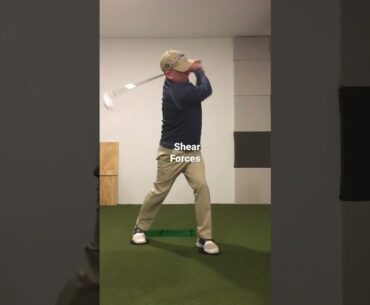 Shear Forces in the Golf Swing with Slides under Feet