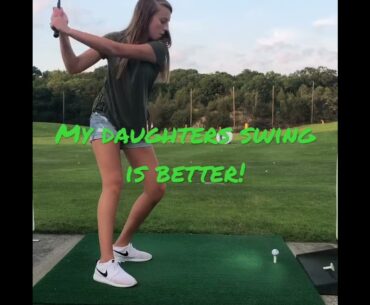 My daughters swing is better! #golf #girls #shorts