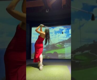 Indoor golf simulator during rainy days 🌧️ #shorts