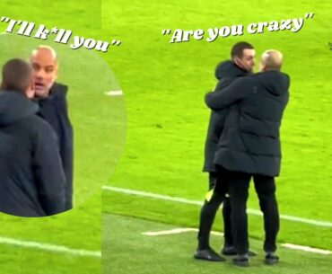 Pep Hitting and Pushing Ref against Tottenham