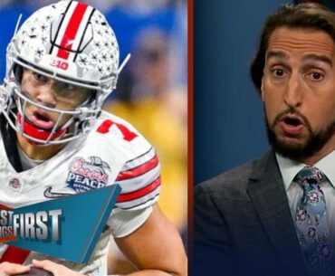 First Things First | Cowboys 'intrigued' by Ohio State QB C.J. Stroud | Nick Wright's reaction