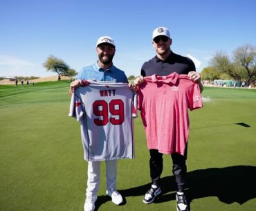 Jon Rahm and J.J. Watt play pro-am round together