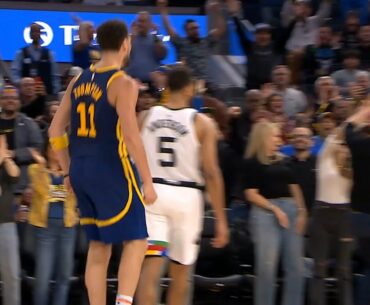 Klay Thompson goes over to taunt Timberwolves bench after hitting clutch 3