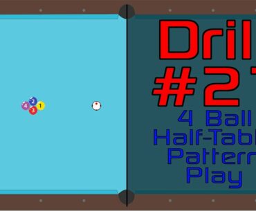 Pool Practice Drill #21 | 4 Ball Half Table Pattern Play | PoolPracticeTracker