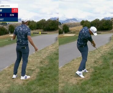 Player hits two balls at the same time at 2023 #NZOpen | PGA of Australia