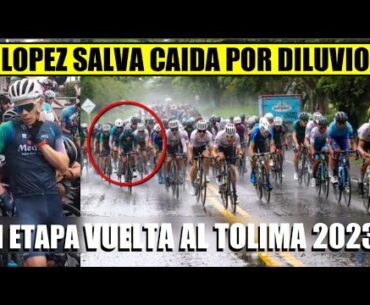 SUPERMAN Lopez SALVA CAIDA DILUVIO TOTAL RESUMEN 1 ETAPA Vuelta al TOLIMA 2023