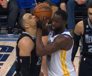 Dillon Brooks gets in Draymond Green's face and has words after scoring on him 👀