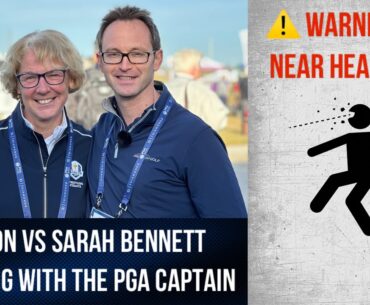 Chipping comp with Sarah Bennett PGA Captain GB&I - 🚨WARNING🚨 Someone nearly gets a headshot!