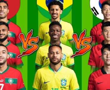 Morocco 🆚 Brazil 🆚 South Korea 🔥 Ultimate Trio Comparison 💪