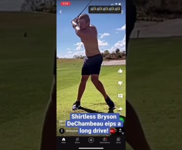 Shirtless Bryson Dechambeau rips a drive! #brysondechambeau #golf #liv