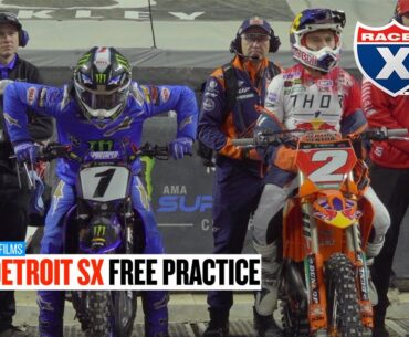 2023 Detroit Supercross Free Practice RAW | Racer X Films