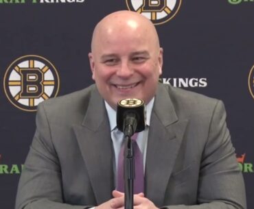 Jim Montgomery FIRED UP After Bruins Lightning Drop Gloves to Start Game | Bruins Postgame Interview