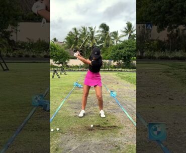 practising small swings - for better impact position #shorts #golf #golfswing #golfgirl #golfshot
