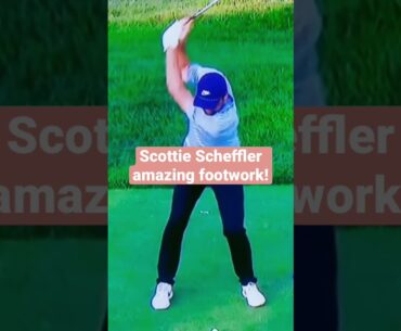 Scottie Scheffler amazing golf swing footwork! #scottiescheffler #golf #tomgillisgolf