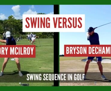 SWING VERSUS - Rory McIlroy vs Bryson DeChambeau [slow motion and swing sequence] #golf