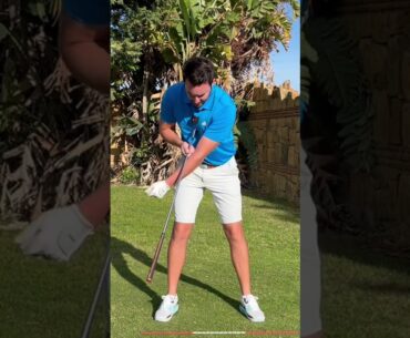 Manage how far your lead arm travels across your chest in the backswing with this drill #shorts