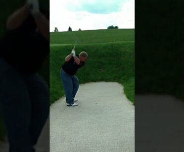 PGA Golfer John Daly hits a CLEAN Sand Shot! #shorts #golf #johndaly #golfswing #pga #shortsvideo